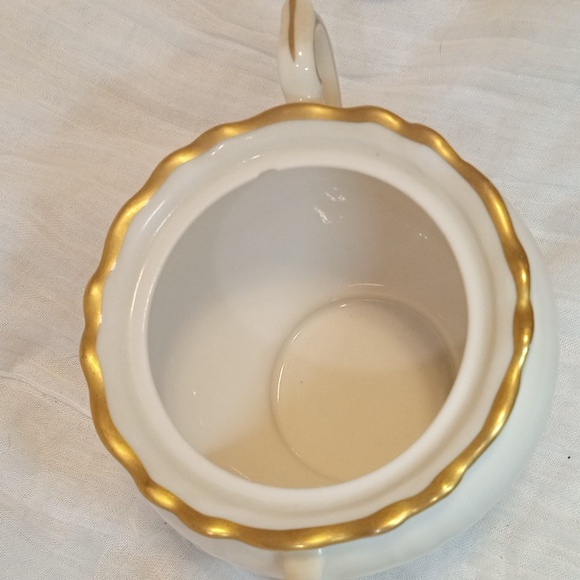 Old Ivory Gold Rim Cream & Sugar Syracuse China -SEE PHOTOS- Tiny Chip - Picture 7 of 16